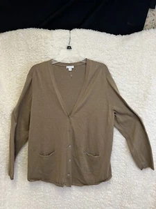 Cárdigan J JILL para mujer XL tostado tejido suave botón delantero cuello en V abuela costera - Imagen 1 de 4