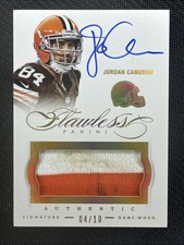 2014 Panini Flawless Jordan Cameron Patch Auto Gold /10 No . 50 Game Used 