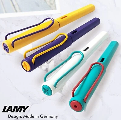 LAMY Safari Pluma Estilográfica Blanco Aguamarina Mango Violeta 2022 Clip Color Limitado Foto 1 de 4