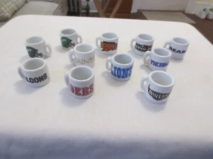 NFL Teams Ceramic Gumball Mini Coffee Mugs 1.25" Tall Lot of 11 - Picture 1 of 15