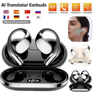 3in1 Smart Voice Translation Earbuds 150+ Languages Real Time Translator Headset - Picture 1 of 14