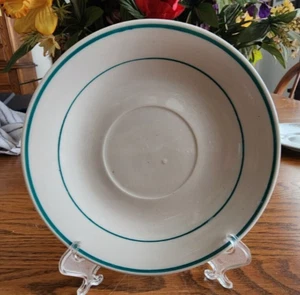 Flowers Bow Saucers (x4) 6 1/2" Century Stoneware White Green Blue ! - Picture 1 of 11