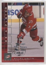 2001-02 ITG Be A Player Memorabilia Ruby Chicago Sun-Times Nov /10 Niclas Wallin
