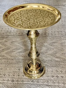 Authentic traditional Moroccan Brass Table Serving Tea Tray Table - Picture 1 of 5