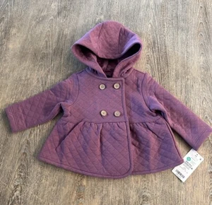 Infant Quilted Hooded Jacket -Carters Baby Girl Size 6 Months, Lavender NWT - Picture 1 of 7