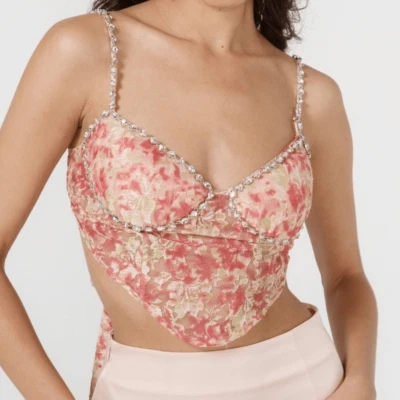 NWT Nana Jacqueline Mia Lace Top Pink M - Image 1 of 4