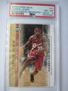 2003-04 Upper Deck Phenomenal Beginning Gold #11 LeBron James Rookie PSA 8 - Picture 1 of 1