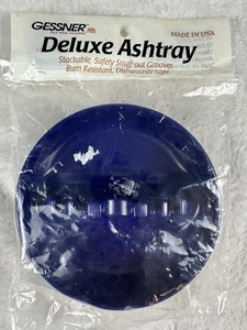 Cenicero Vintage Gessner 331 Azul Melamina Brillante 5 pulgadas Hecho en EE. UU., NOS - Imagen 1 de 4