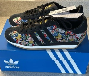 Adidas Country Liberty London Black & Floral Embroidery UK 6.5, 7, 7.5, 8, 9 - Picture 1 of 11