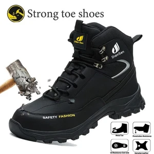 Men Steel Toe Shoes Work Boots Puncture-Proof Safety Shoes Indestructible black - Picture 1 of 21