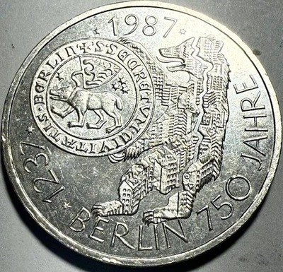 GERMANY - 10 Deutsche Mark 1987J - 750 Years of Berlin - KM #166 - Uncirculated! - Image 1 of 2