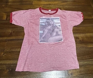 Vintage 70s Farrah Fawcett Red Ringer Graphic T-Shirt Size Medium Swimsuit Model - Bild 1 von 6