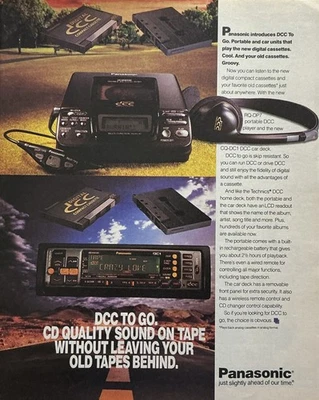 Panasonic 1993 DCC To Go Digital Compact Cassette Portable Stereo Ad Retro - Image 1 of 3