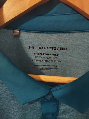 Camisa Polo Under Armour The Playoff Azul Marino Rayas Para Hombre 2XL Golf Preppy Logo Foto 1 de 4