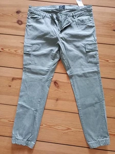 Damen Cargo Hose Oliv Grün Hell Gr 46 😊 Taschen Elastisch - Bild 1 von 6
