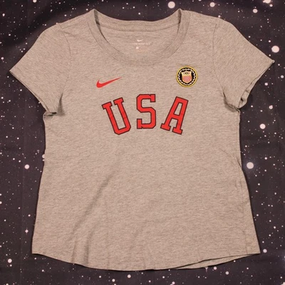 Nike USA Gimnasia Olímpica Camiseta Gris - Niña Grande (juvenil) Foto 1 de 4