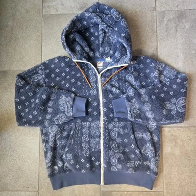 Levi's Acogedor Suéter con Capucha Cremallera Azul Paisley Talla Mediana Foto 1 de 4