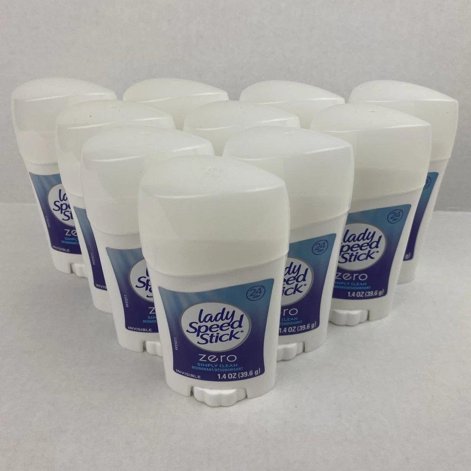 Lady Speed Stick Zero Simply Clean 24 Hours 4 Count Aluminum Dye