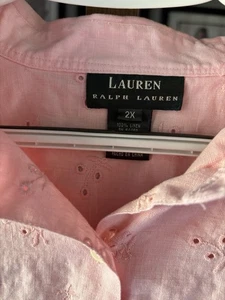 Camisa Ralph Lauren Vintage Mujer Abotonada Rosa Manga Larga Talla 2XL - Imagen 1 de 4