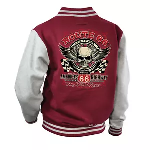 Giacca Biker Hot Rod College Rebel American Legend Rockabilly US-Car *4074X rosso - Foto 1 di 3