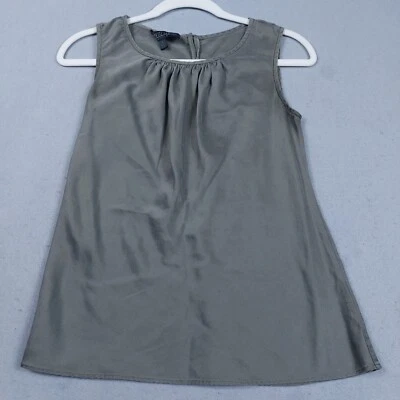 Blusa sin mangas Lafayette 148 New York Top para mujer talla 6 gris pequeño 100 % seda Foto 1 de 4