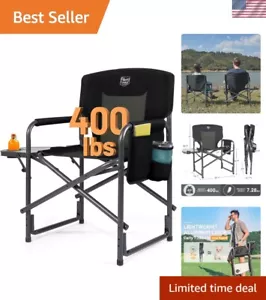 Portable Aluminum Camping Chair with Side Table, Ideal for Outdoor Adventures - Picture 1 of 11