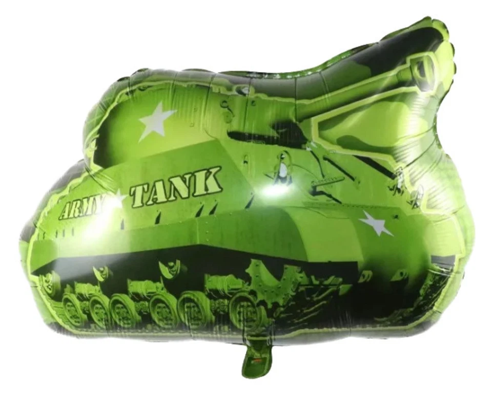 32" Army Tank Balloon - Military Party - Transportation Birthday - Boy Birthday - Image 1 of 3