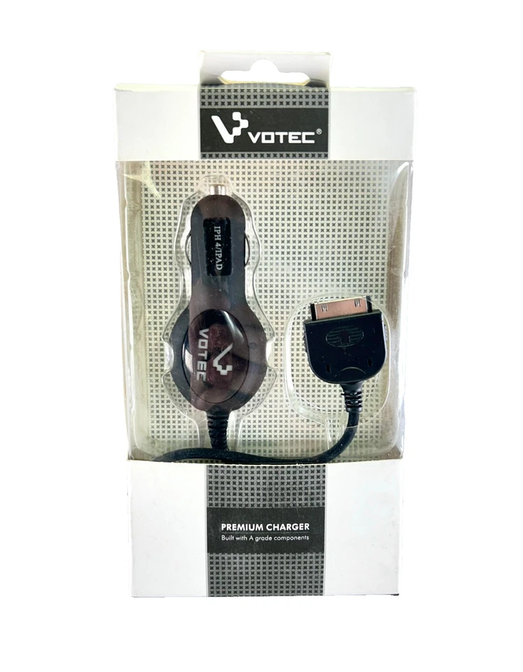 Cargador de coche Votec Premium construido con componentes de grado A para iPhone 4/iPad Foto 1 de 4