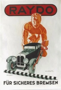 Original vintage poster RAYDO BRAKES GERMAN CAR PARTS c.1935 - Picture 1 of 1
