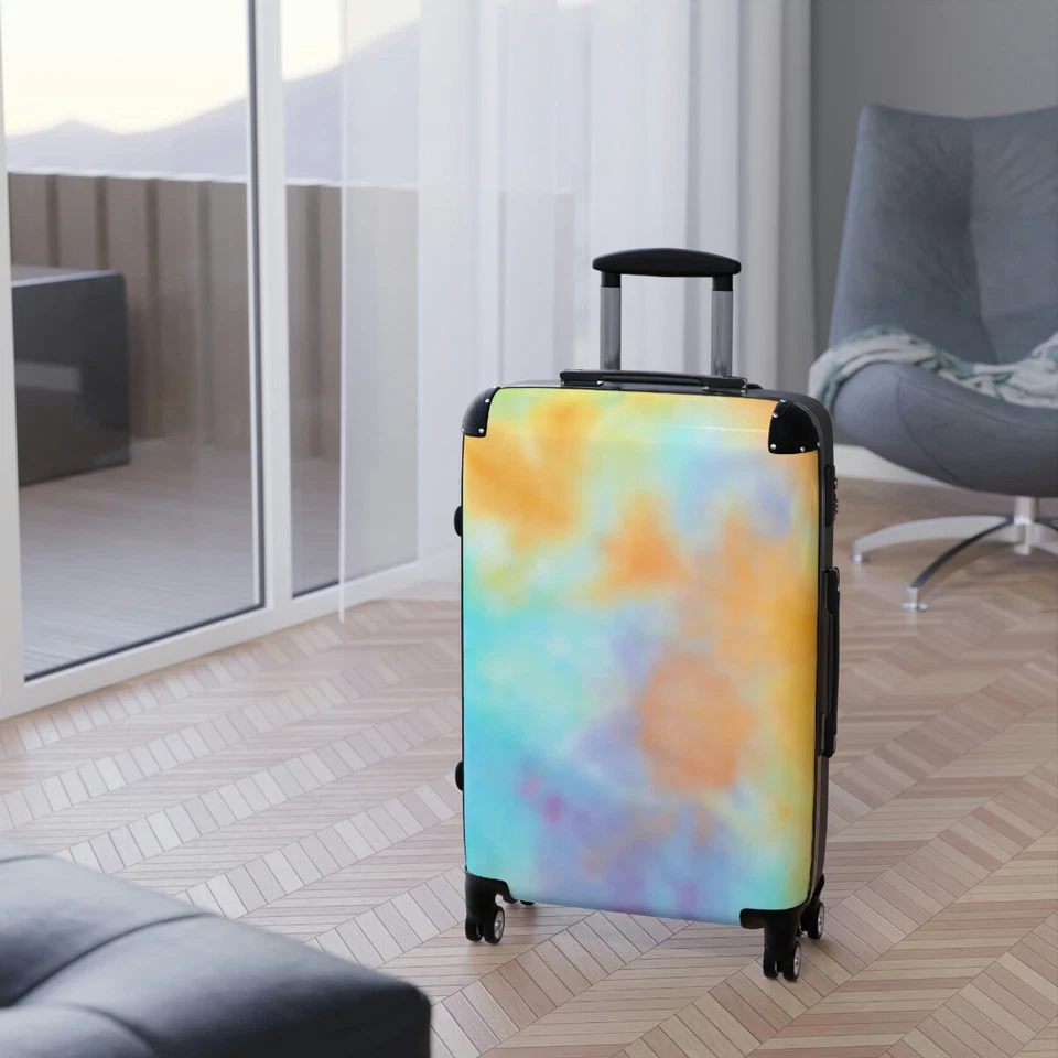 Blurred abstract tie dye multicolor Suitcases - Image 1 of 1