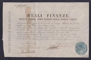 Regno Delle Due Sicilie Reali Finanze 100 franchi 1860 Francesco II FDS-/UNC- - Picture 1 of 2