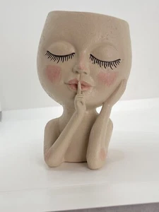 Solar Face Flower Pot, Head Planter Pot - Picture 1 of 7