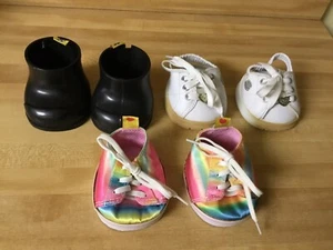 Build A Bear Shoes Black Boots Sketchers Tye Dye Sneakers - Picture 1 of 2