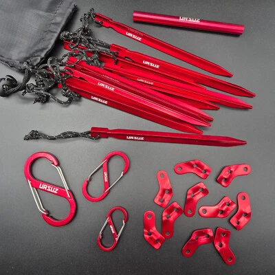 URSUZ Erdnägel Zeltheringe Set 10 Stück Leinenspanner Hering Alu Bodenanker Tarp
