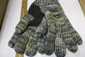 LOS ANGELES RAMS FOOTBALL Woven NFL Winter GLOVES Adult SIZE Knit liner w grip - Picture 1 of 8