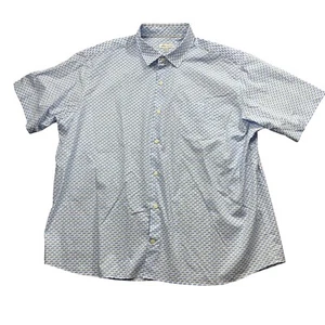 Peter Millar XXL Coche Convertible Estampado Abotonado Manga Corta Azul Blanco Bolsillos - Imagen 1 de 6