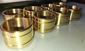 8 Porta Tovaglioli in Ottone Qualità Massiccia Rigato 1" x 1 1/2" Baldwin? - Foto 1 di 4