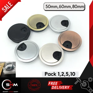 50mm 60mm 80mm PC Computer Desk Plastic Grommet Table Cable Tidy Wire Hole Cover - Picture 1 of 49