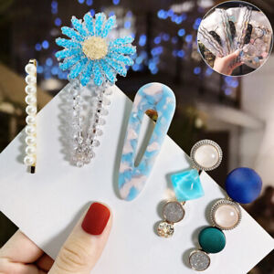 Hair Clip Pearl Blue color Women Stylish Shining Stones Head Tool Accessories