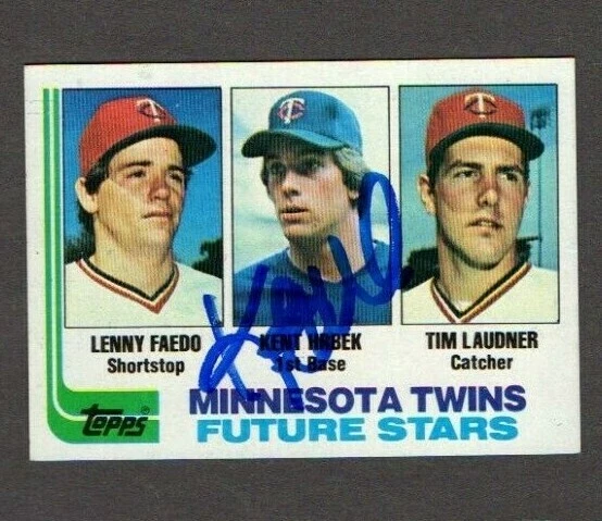 Kent Hrbek 1982 Topps 正品亲笔签名卡双胞胎 — 第 1/1 张图片