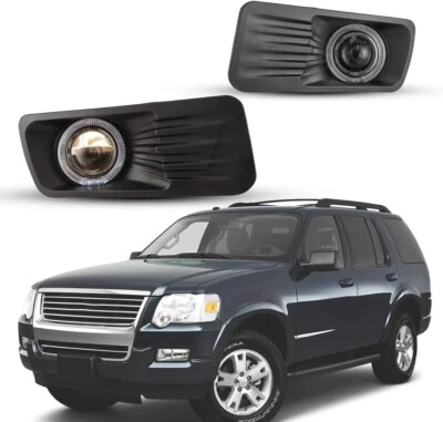 For 2007-2010 Ford Explorer Sport Trac Fog Lights Clear Lens Pair Projector Lamp - Image 1 of 4