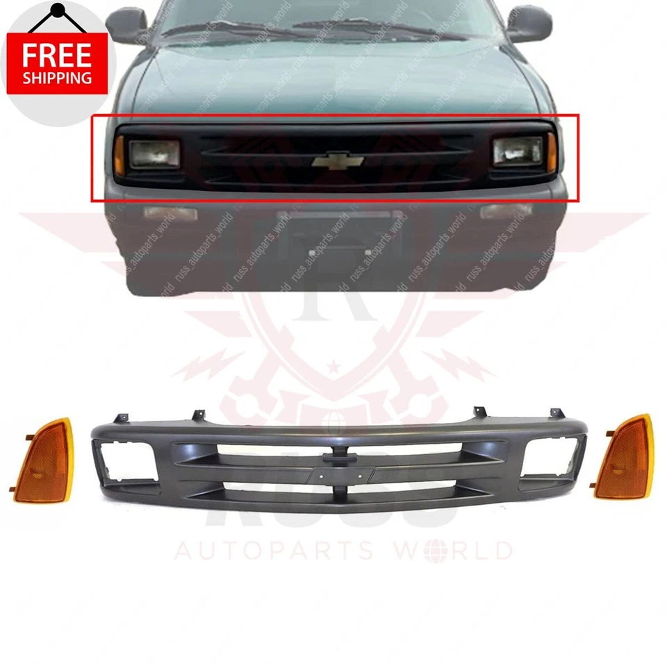 For 1994-1997 Chevrolet Blazer S10 Front Grille & Side Marker Lamp Assembly 3PC	 - Image 1 of 4