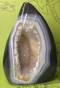 500g Citrin Amethyst Achat Geode Druse Freiform a. Mineralien Edelstein Sammlung - Bild 1 von 4