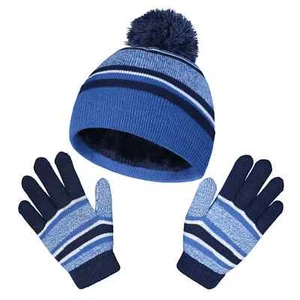 OZERO 2Pcs Kids Winter Knit Hat Gloves Set for 4-10 Year Boys and Girls - Picture 1 of 5