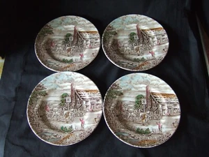 4 piatti da tè Wood & Sons England THE POST HOUSE Ironstone inglese - Foto 1 di 4