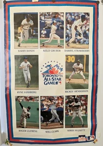 Vintage MLB Baseball Posters Toronto'91 All-star Game 34x22 - Picture 1 of 12
