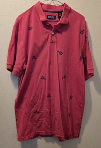 CHAPS Mens Polo Large Shirt Red Crayfish Golf Short Sleeve Business Casual - Picture 1 of 4