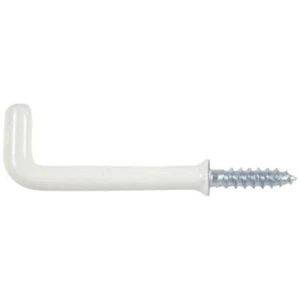 6 ganchos blancos para tocatazas con tornillo para el hombro en 32 mm 1,25" pulgadas recubierto de plástico - Imagen 1 de 1