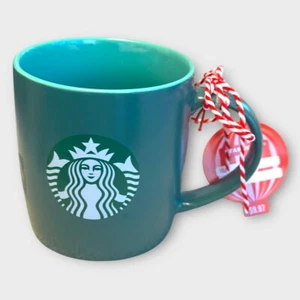 Taza de café Starbucks verde e interior verde blanca con logotipo de sirena 2024 NUEVA - Imagen 1 de 7