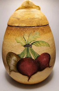 Schönes altes großes 9,5 Zoll Rettich Keramik handgefertigtes handbemaltes Glas - Bild 1 von 2